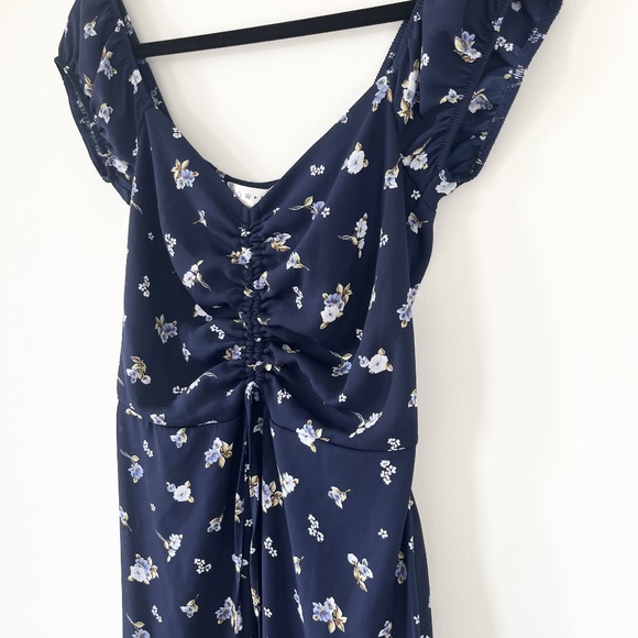 S Navy Floral Off-The-Shoulder Dress - Picture 4 of 4